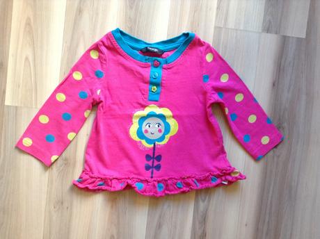 Ružové tricko s kvetinkou, 9-12m, george,80