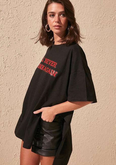 Asymetrické oversize tričko, xs