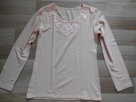 Lososove tricko topik s cipkou, s