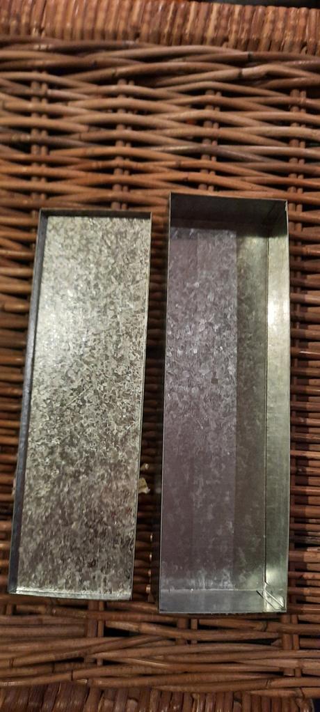 Krabičky strieborné, plechové 3 ks 25x7,5x4 cm,