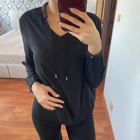 Čierna blúzka s dlhým rukávom, takko,s