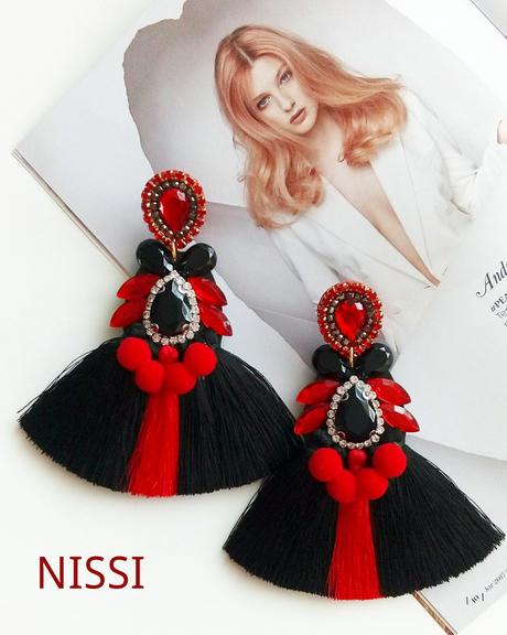 Čierno-červené náušnice, 