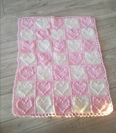 Háčkovana deka srdiecko,