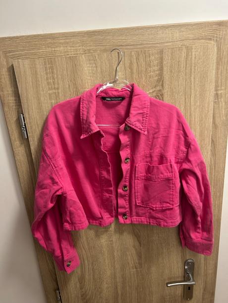 Ružová zara riflova bunda, zara,s