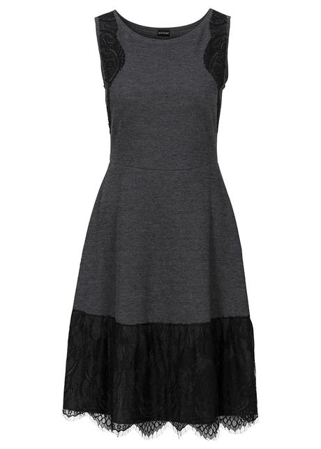 Šedo-čierne šaty, bonprix,38