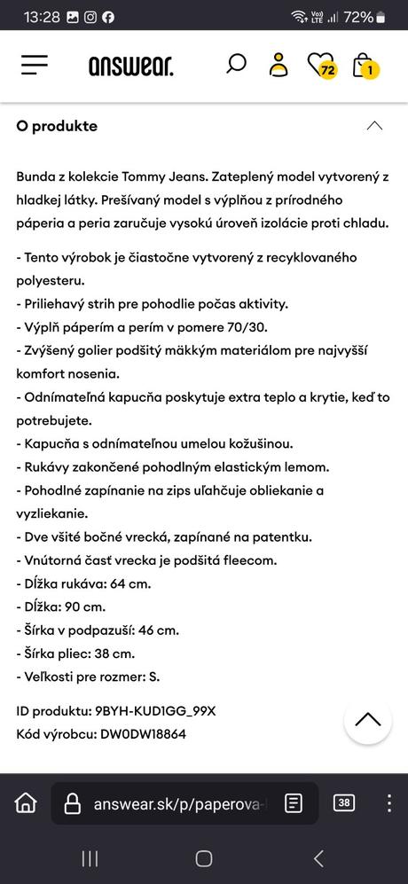 Zimna paperova bunda, tommy hilfiger,m