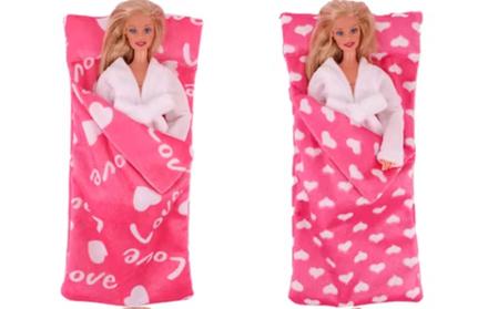 Spací vak a župan pre bábiku barbie, 