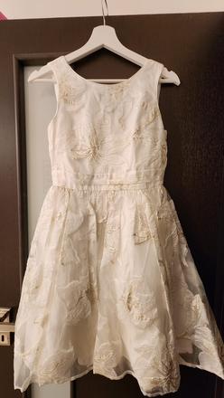 Slávnostné krémové šaty next 134 cm 9 r., next,134