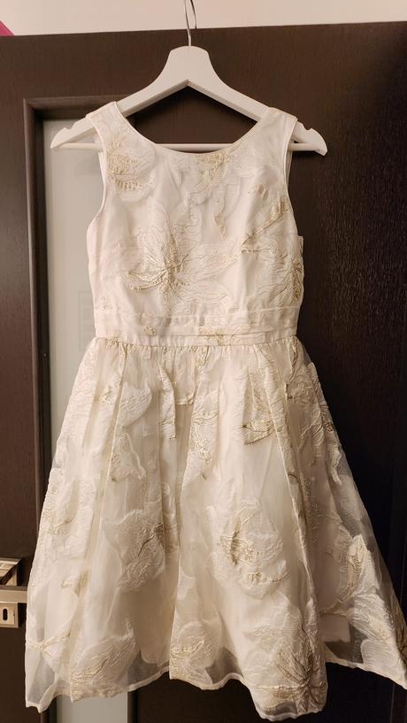 Slávnostné krémové šaty next 134 cm 9 r., next,134