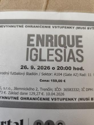 Lístok na koncert enrique iglesias,