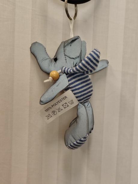Látkový prívesok sloník, kľúčenka, 13 cm, 