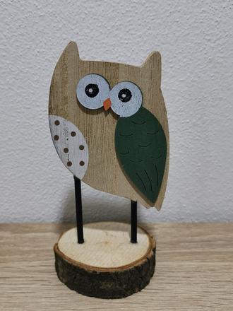 Drevená dekorácia sovička,