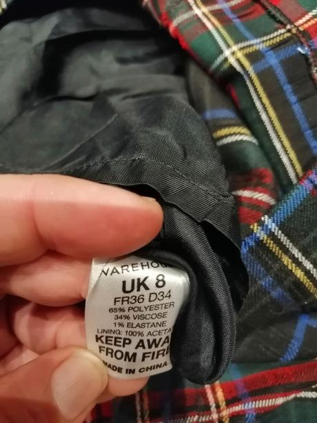 Kárované šaty warehouse v32-34,od v146-152,13r., warehouse,146