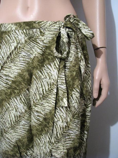 Zavinovacia dlhá khaki sukňa, xl
