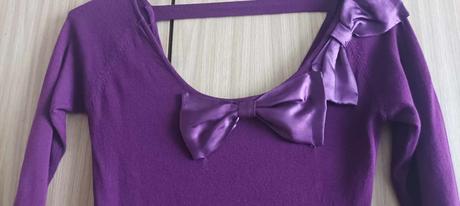 Efektné upletové šaty so saténovou mašlou, 34