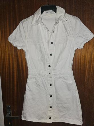 Biele riflove saty zara, zara,xs
