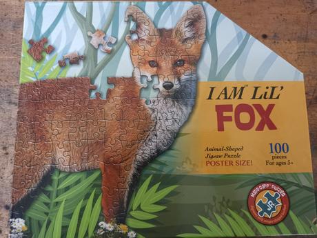 Veľké kontúrovacie puzzle líška, 100 dielikov, 