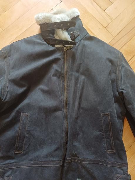 Kožená zateplena bunda, 50