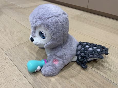 Plysovy tucniak na baterky silver, 