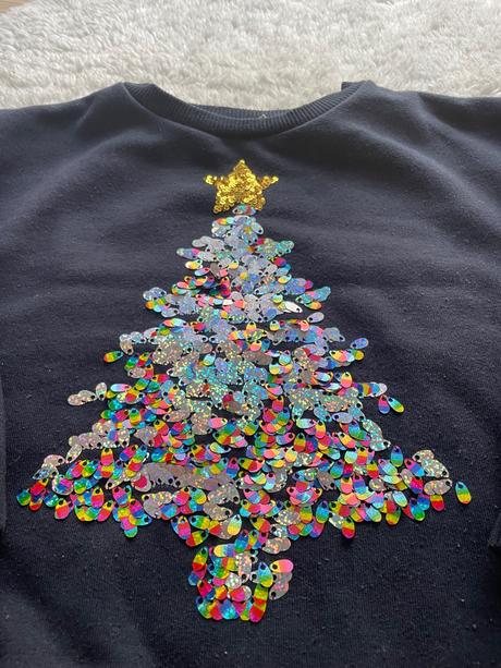 Tmavomodra mikina s farebnymi flitrami, 98