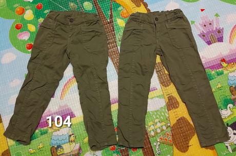 Nohavice olivové 104 - cena spolu, 104