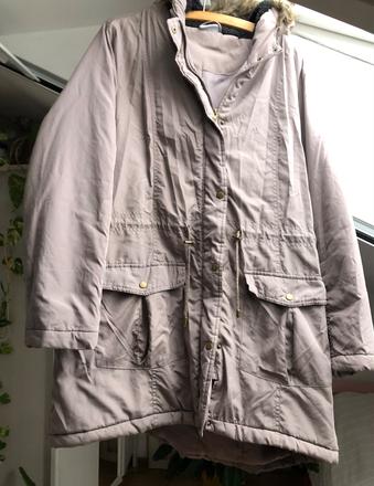 Hnedo-sivá bunda / dámska zimná šedá bunda, kik,5xl