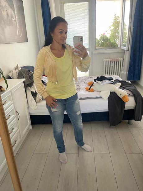 Žltá crop top mikina, xs