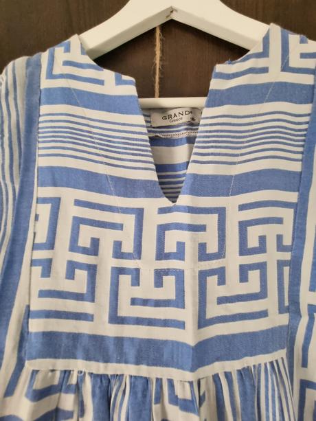 Modro-biele maxi šaty, xl