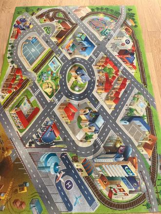 Hraco koberec obojstranny mesto&farma, 