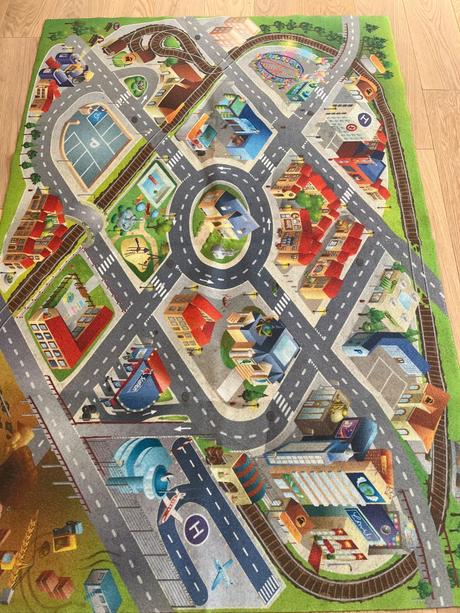 Hraco koberec obojstranny mesto&farma, 