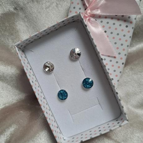 Strieborné náušnice rivoli, swarovski