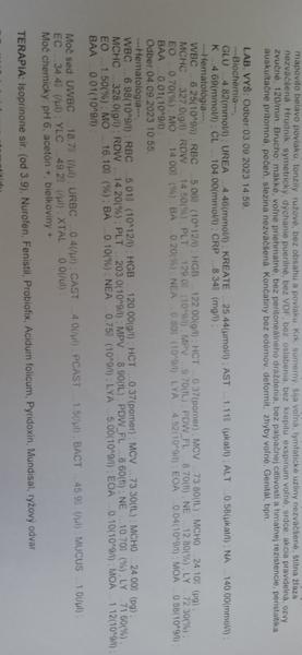 Krvný obraz - zhodnotenie výsledkov