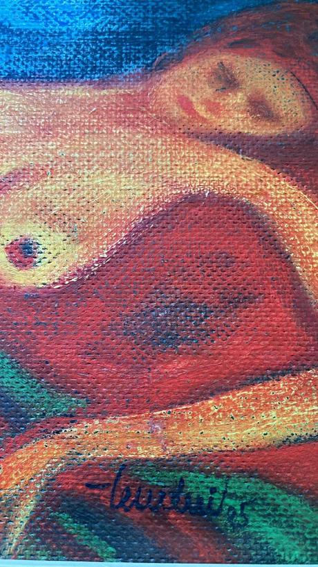 Starý obraz akt 31x 65 cm, 