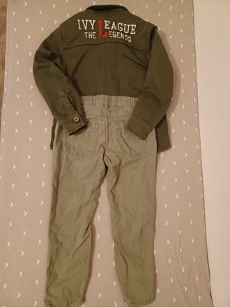 Olivová bunda ovs č.104 + nohavice h&m, h&m,104