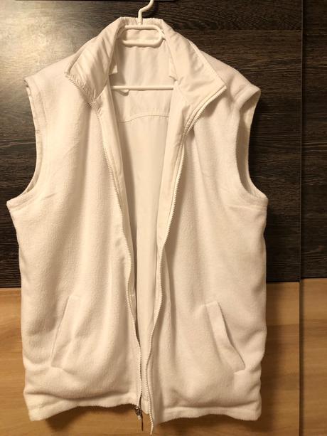 Obojstranna biela vesta s kapucnou xl, xl
