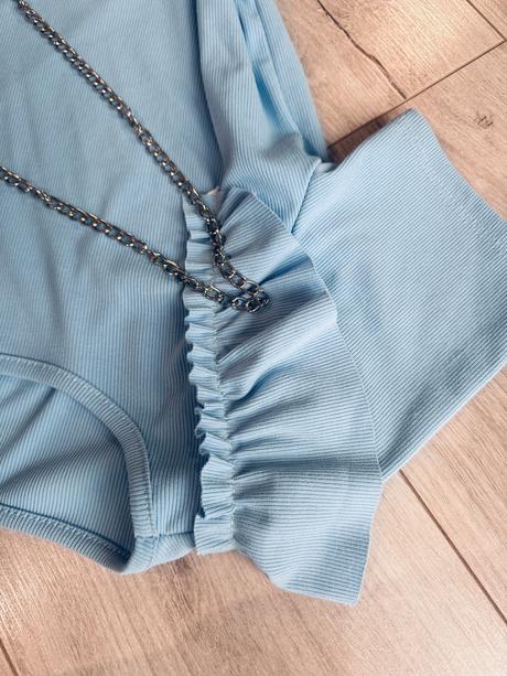 Jednofarebná rebrovaná súprava tričko a nohav, 146