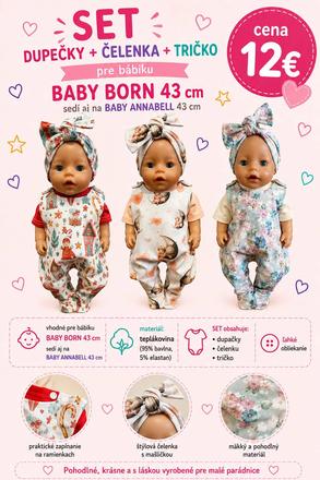 Dupačky pre bábiky baby born a baby annabell 43 cm,
