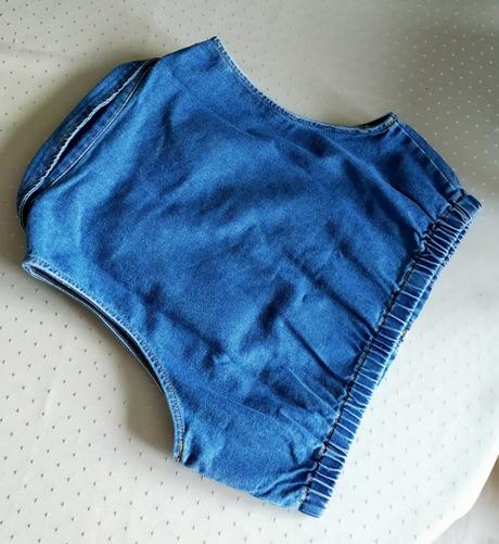 Riflový crop top, m