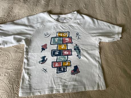 Biele tricko s froté raglanovym rukávom, reserved,110