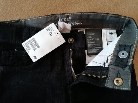 Menčestrové tenké nohavice, h&m,98