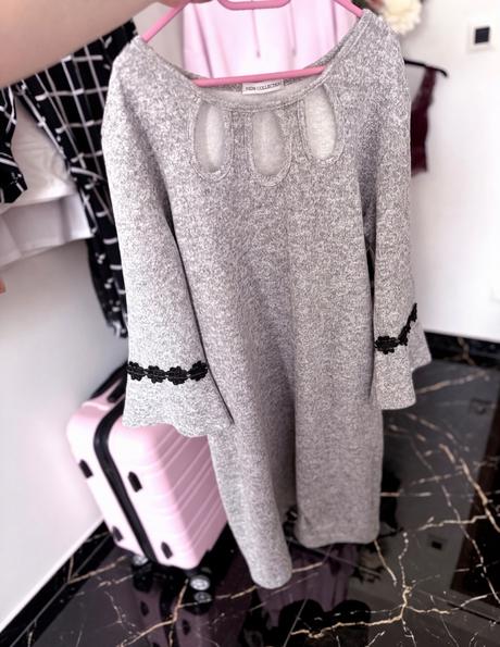 Šedé šaty, new look,l