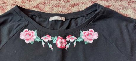 Čierne tričko s krátkymi rukávmi, orsay,s