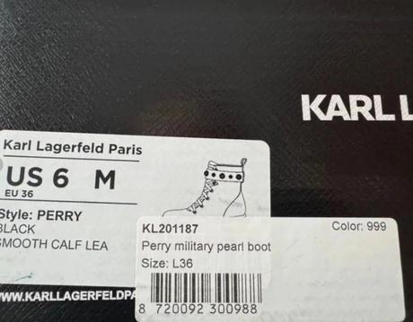 Karl lagerfeld perry military pearl boot, karl lagerfeld,36