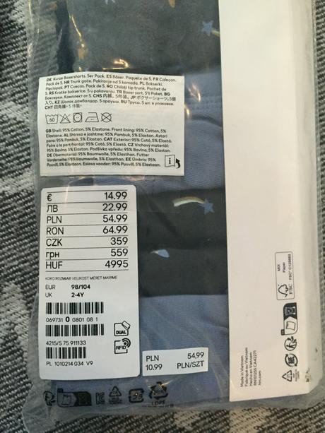 Chlapcenske boxerky 2-4 roky, h&m,98 / 104