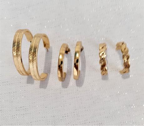 3x náušnice kruhy, 