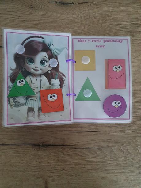 Pracovný zošit na suchý zipa dievčatko od 1 rok., 