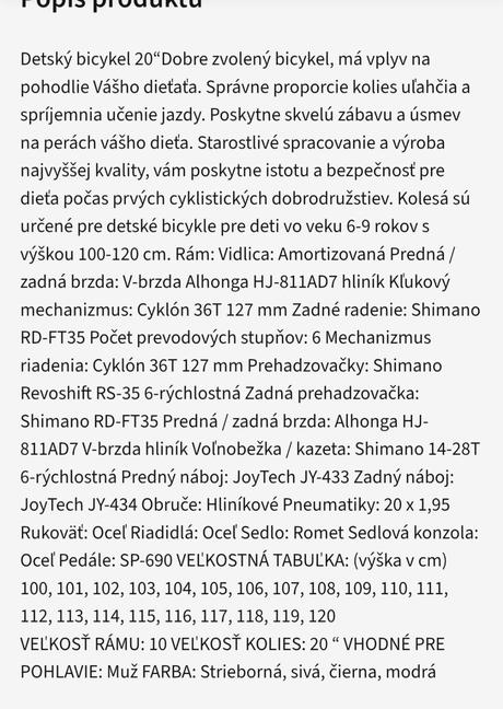 Bicykel romet, 20