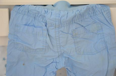 Bledomodré tenké nohavice -80, f&f,80