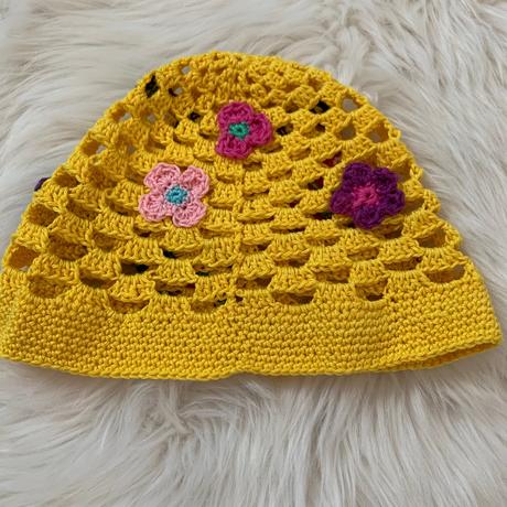 Žltá handmade čiapka,