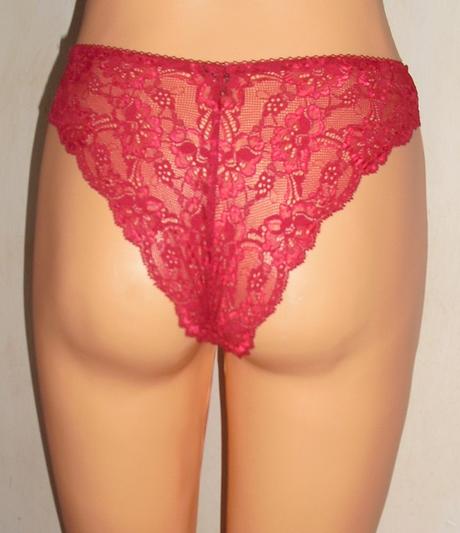 Vinove sexy krajkovane nohavicky, s